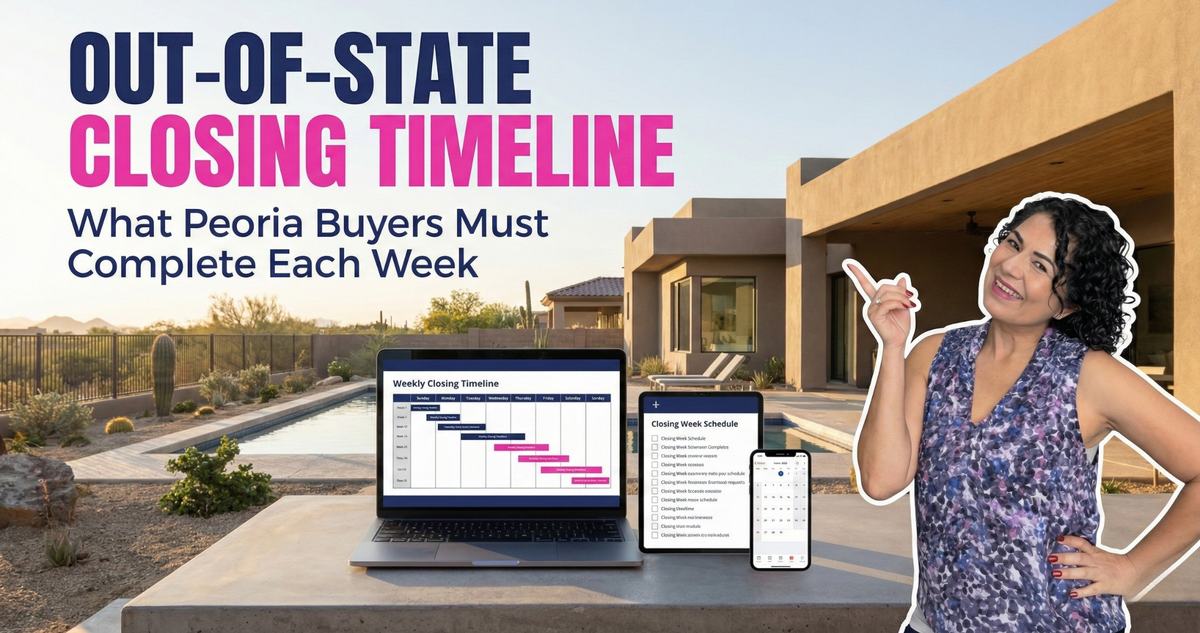 For an out-of-state buyer closing on a Peoria home in 30–45 days, what exactly needs to be done each week—from loan documents to insurance, utilities, and wire transfers—so the deal doesn’t get delayed at closing?